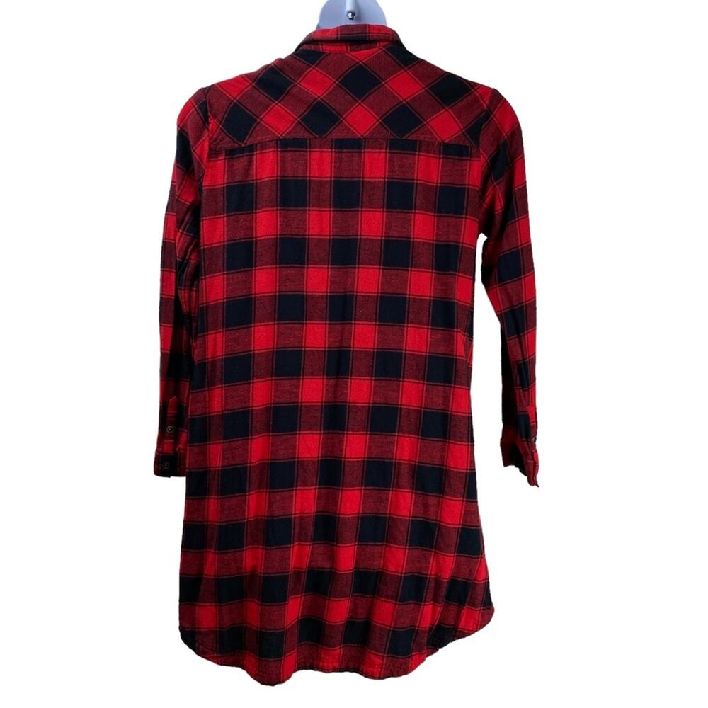 Merona Sleep Shirt Buffalo Plaid Size XXL Red Black - Picture 3 of 6